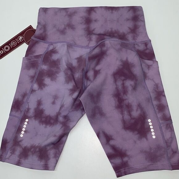 🔥RAG LEGGING SHORT  TIE DYE DEEP MAUVE SZ SMALL new - Picture 4 of 4